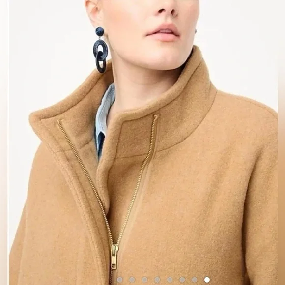 J.CREW City Coat Classic wool blend outerwear old money minimalist collar coat 8 - Picture 2 of 7